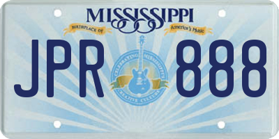 MS license plate JPR888