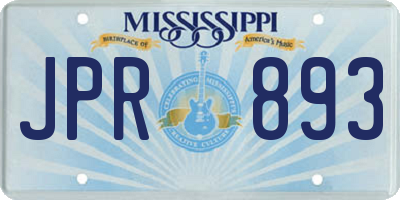MS license plate JPR893
