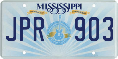 MS license plate JPR903