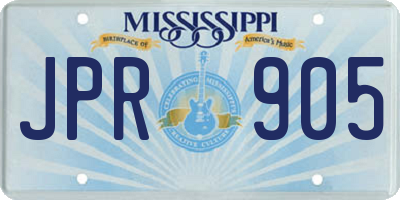 MS license plate JPR905