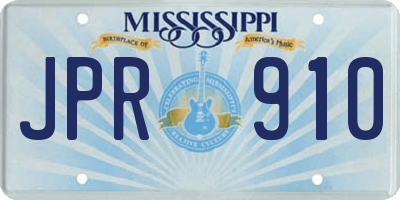 MS license plate JPR910