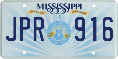 MS license plate JPR916