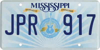 MS license plate JPR917