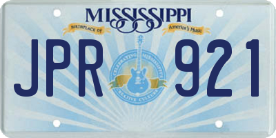 MS license plate JPR921
