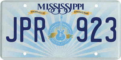 MS license plate JPR923