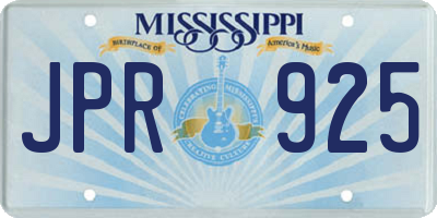 MS license plate JPR925