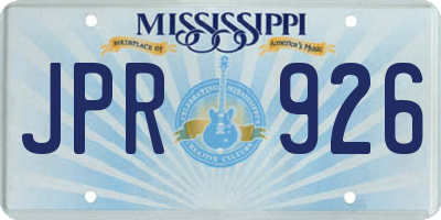MS license plate JPR926