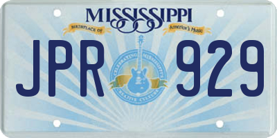 MS license plate JPR929
