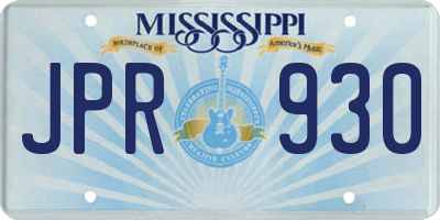 MS license plate JPR930
