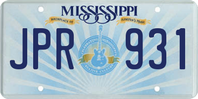 MS license plate JPR931