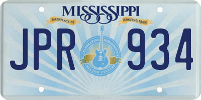 MS license plate JPR934