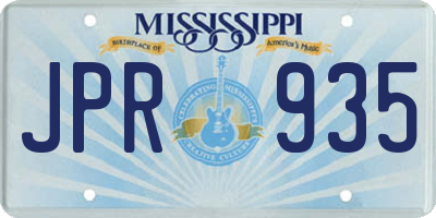 MS license plate JPR935