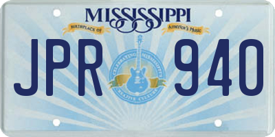 MS license plate JPR940