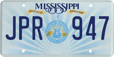 MS license plate JPR947