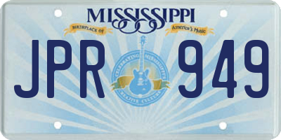MS license plate JPR949