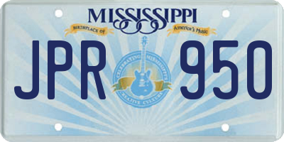 MS license plate JPR950