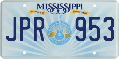 MS license plate JPR953