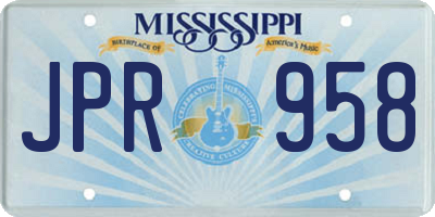 MS license plate JPR958