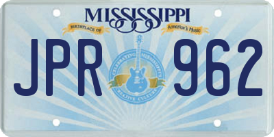 MS license plate JPR962