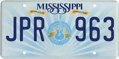 MS license plate JPR963