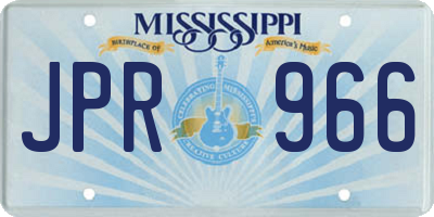 MS license plate JPR966