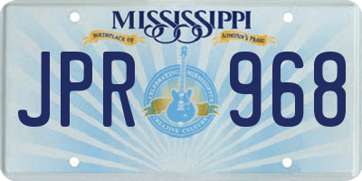 MS license plate JPR968