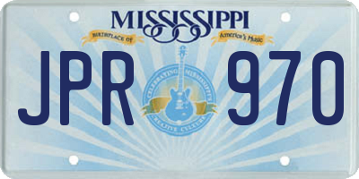 MS license plate JPR970