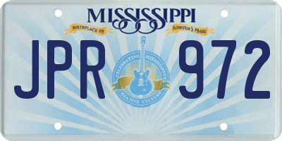 MS license plate JPR972