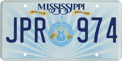 MS license plate JPR974