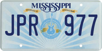 MS license plate JPR977