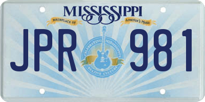 MS license plate JPR981