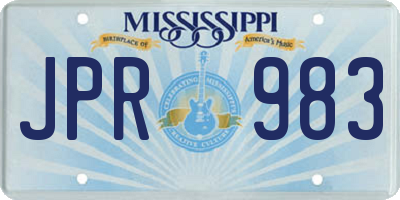 MS license plate JPR983