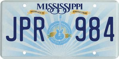 MS license plate JPR984