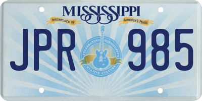 MS license plate JPR985