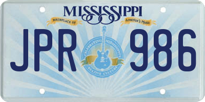 MS license plate JPR986