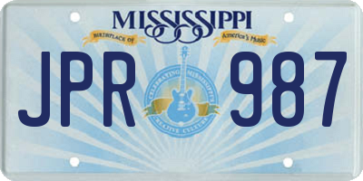 MS license plate JPR987