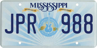 MS license plate JPR988