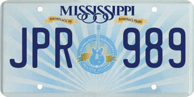 MS license plate JPR989