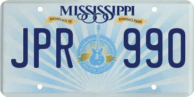 MS license plate JPR990