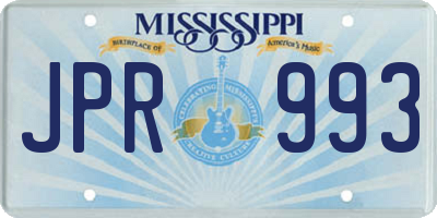 MS license plate JPR993