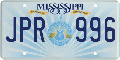 MS license plate JPR996