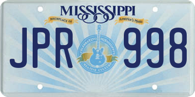 MS license plate JPR998