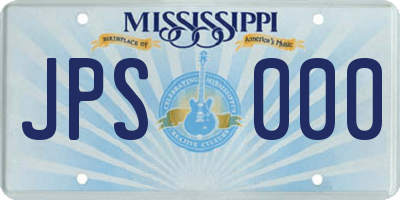 MS license plate JPS000