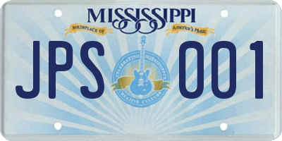 MS license plate JPS001