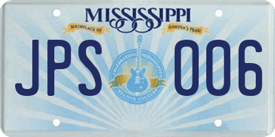 MS license plate JPS006