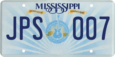 MS license plate JPS007