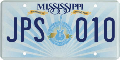 MS license plate JPS010