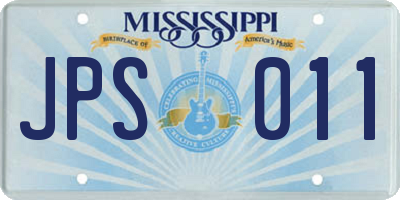 MS license plate JPS011