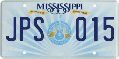 MS license plate JPS015