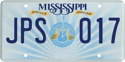 MS license plate JPS017
